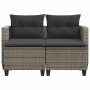 Sofá de jardín 2 plazas con toldo y taburetes ratán PE gris by , Outdoor sofas - Ref: Foro24-365793, Price: 256,48 €, Discoun...