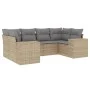 Gartensofa-Set mit 6-teiligen Kissen aus synthetischem Rattan in Beige. von , Gartensets - Ref: Foro24-3255316, Preis: 464,94...