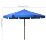 Sombrilla de jardín con palo de madera azul celeste 330 cm