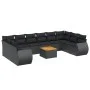 Set de sofás de jardín 11 pzas y cojines ratán sintético negro by , Garden sets - Ref: Foro24-3257504, Price: 708,09 €, Disco...