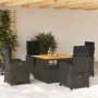 Set de muebles jardín 5 pzas con cojines ratán sintético negro by , Garden sets - Ref: Foro24-3277330, Price: 627,29 €, Disco...