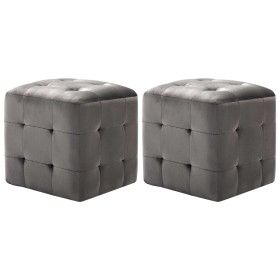 Mesitas de noche 2 unidades terciopelo gris 30x30x30 cm de vidaXL, Mesitas de noche - Ref: Foro24-249017, Precio: 81,52 €, De...