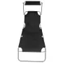 Folding sun lounger with black aluminum awning by vidaXL, Loungers - Ref: Foro24-47770, Price: 59,92 €, Discount: %