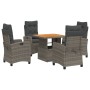 Garten-Essgruppe, 5-teilig, mit grauen Polstern aus synthetischem Rattan von , Gartensets - Ref: Foro24-3277398, Preis: 569,3...