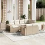 Set de sofás de jardín 11pzas con cojines ratán sintético beige by , Garden sets - Ref: Foro24-3228918, Price: 647,18 €, Disc...