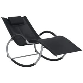 Lounger with black textilene pillow by vidaXL, Loungers - Ref: Foro24-47788, Price: 115,00 €, Discount: %