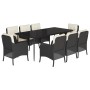 Set de comedor de jardín 9 pzas y cojines ratán sintético negro by , Garden sets - Ref: Foro24-3211912, Price: 1,00 €, Discou...