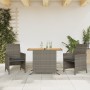 Sillas y mesita de jardín con cojines 3 piezas ratán PE gris by , Garden sets - Ref: Foro24-365125, Price: 196,61 €, Discount: %