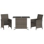 Sillas y mesita de jardín con cojines 3 piezas ratán PE gris by , Garden sets - Ref: Foro24-365119, Price: 200,65 €, Discount: %