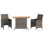 Sillas y mesita de jardín con cojines 3 piezas ratán PE gris by , Garden sets - Ref: Foro24-365125, Price: 196,61 €, Discount: %