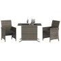 Sillas y mesita de jardín con cojines 3 piezas ratán PE gris by , Garden sets - Ref: Foro24-365119, Price: 200,65 €, Discount: %