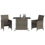 Sillas y mesita de jardín con cojines 3 piezas ratán PE gris by , Garden sets - Ref: Foro24-365119, Price: 200,65 €, Discount: %