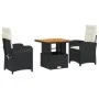 Set comedor de jardín 3 pzas con cojines ratán sintético negro by , Garden sets - Ref: Foro24-3277313, Price: 322,57 €, Disco...