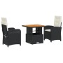Set comedor de jardín 3 pzas con cojines ratán sintético negro de , Conjuntos de jardín - Ref: Foro24-3277313, Precio: 311,04...