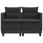 Sofá de jardín 2 plazas con toldo y taburetes ratán PE negro by , Outdoor sofas - Ref: Foro24-365791, Price: 265,82 €, Discou...