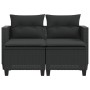 Sofá de jardín 2 plazas con toldo y taburetes ratán PE negro by , Outdoor sofas - Ref: Foro24-365791, Price: 245,06 €, Discou...