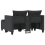 Sofá de jardín 2 plazas con toldo y taburetes ratán PE negro by , Outdoor sofas - Ref: Foro24-365791, Price: 265,82 €, Discou...