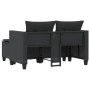 Sofá de jardín 2 plazas con toldo y taburetes ratán PE negro by , Outdoor sofas - Ref: Foro24-365791, Price: 245,06 €, Discou...