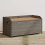 Banco con almacenaje madera acacia ratán PE gris 100x50x52 cm de , Bancos de jardín - Ref: Foro24-365950, Precio: 135,68 €, D...