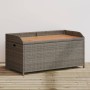 Bank mit Stauraum aus Akazienholz, grauem PE-Rattan, 100x50x52 cm. von , Gartenbänke - Ref: Foro24-365950, Preis: 129,88 €, R...