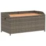 Banco con almacenaje madera acacia ratán PE gris 100x50x52 cm de , Bancos de jardín - Ref: Foro24-365950, Precio: 135,68 €, D...