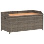 Bank mit Stauraum aus Akazienholz, grauem PE-Rattan, 100x50x52 cm. von , Gartenbänke - Ref: Foro24-365950, Preis: 129,88 €, R...