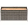 Banco con almacenaje madera acacia ratán PE gris 100x50x52 cm de , Bancos de jardín - Ref: Foro24-365950, Precio: 135,68 €, D...