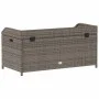 Banco con almacenaje madera acacia ratán PE gris 100x50x52 cm de , Bancos de jardín - Ref: Foro24-365950, Precio: 135,68 €, D...