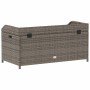 Bank mit Stauraum aus Akazienholz, grauem PE-Rattan, 100x50x52 cm. von , Gartenbänke - Ref: Foro24-365950, Preis: 129,88 €, R...