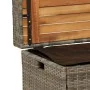 Banco con almacenaje madera acacia ratán PE gris 100x50x52 cm de , Bancos de jardín - Ref: Foro24-365950, Precio: 135,68 €, D...