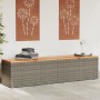 Aufbewahrungsbox für den Garten aus Akazienholz und grauem Rattan 220x50x54cm. von , Aufbewahrungsboxen für den Außenbereich ...