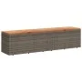 Aufbewahrungsbox für den Garten aus Akazienholz und grauem Rattan 220x50x54cm. von , Aufbewahrungsboxen für den Außenbereich ...