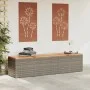Aufbewahrungsbox für den Garten aus Akazienholz und grauem Rattan 220x50x54cm. von , Aufbewahrungsboxen für den Außenbereich ...