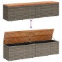 Aufbewahrungsbox für den Garten aus Akazienholz und grauem Rattan 220x50x54cm. von , Aufbewahrungsboxen für den Außenbereich ...