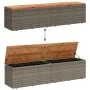 Caja de almacenaje jardín madera acacia ratán gris 220x50x54cm by , Outdoor storage boxes - Ref: Foro24-365959, Price: 260,76...