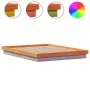 Solid pine wood LED bed frame in brown wax finish 160x200cm by , Beds and slatted bases - Ref: Foro24-844416, Price: 140,83 €...