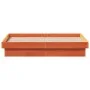 Solid pine wood LED bed frame in brown wax finish 140x190cm by , Beds and slatted bases - Ref: Foro24-844423, Price: 131,41 €...