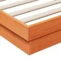 Solid pine wood LED bed frame in brown wax finish 140x190cm by , Beds and slatted bases - Ref: Foro24-844423, Price: 131,41 €...