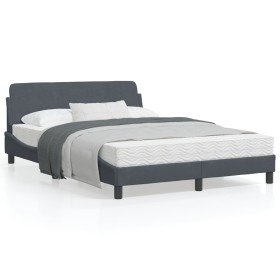Bettgestell mit dunkelgrauem Samtkopfteil 140x190 cm von , Betten und Lattenroste - Ref: Foro24-373173, Preis: 142,91 €, Raba...