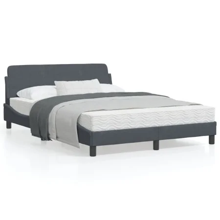 Bed frame with dark gray velvet headboard 140x190 cm by , Beds and slatted bases - Ref: Foro24-373173, Price: 140,72 €, Disco...