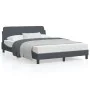 Bed frame with dark gray velvet headboard 140x190 cm by , Beds and slatted bases - Ref: Foro24-373173, Price: 140,72 €, Disco...