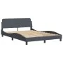 Bed frame with dark gray velvet headboard 140x190 cm by , Beds and slatted bases - Ref: Foro24-373173, Price: 140,72 €, Disco...