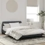 Bed frame with dark gray velvet headboard 140x190 cm by , Beds and slatted bases - Ref: Foro24-373173, Price: 140,72 €, Disco...