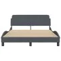 Bed frame with dark gray velvet headboard 140x190 cm by , Beds and slatted bases - Ref: Foro24-373173, Price: 140,72 €, Disco...