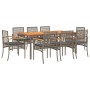 Garten-Essgruppe, 9-teilig, mit grauen Polstern aus synthetischem Rattan. von , Gartensets - Ref: Foro24-3213574, Preis: 569,...