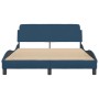 Bed frame with blue fabric headboard 140x190 cm by , Beds and slatted bases - Ref: Foro24-373171, Price: 181,72 €, Discount: %
