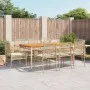 Set comedor de jardín 9 pzas con cojines ratán sintético beige de , Conjuntos de jardín - Ref: Foro24-3213583, Precio: 703,92...