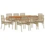 Set comedor de jardín 9 pzas con cojines ratán sintético beige de , Conjuntos de jardín - Ref: Foro24-3213583, Precio: 703,92...