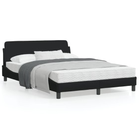 Bettgestell mit schwarzem Stoffkopfteil 140x190 cm von , Betten und Lattenroste - Ref: Foro24-373167, Preis: 144,16 €, Rabatt: %