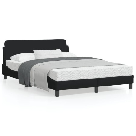Bed frame with black fabric headboard 140x190 cm by , Beds and slatted bases - Ref: Foro24-373167, Price: 143,48 €, Discount: %